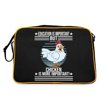 Funny Chicken Saying Chicken - Retro Bag - black/gold - Back