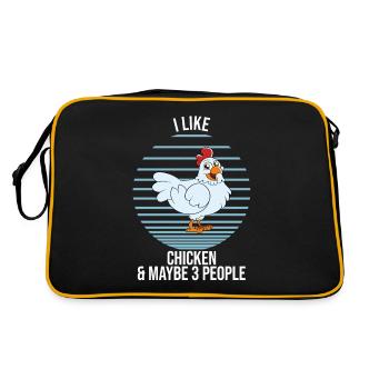 Funny Chicken Saying Chicken - Retro Bag - black/gold - Back
