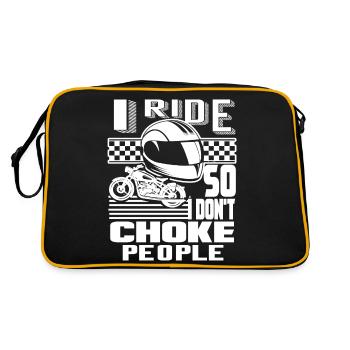 I Ride Motorcycle So I Don't Choke People - Retro Bag - black/gold - Back
