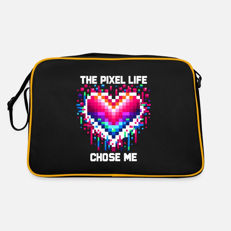 Das Pixel-Leben hat mich auserwählt - Retro Tasche - Schwarz/Gold