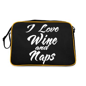 Citation mignonne de sieste de vin disant que j’aime le vin et les siestes - Sac Retro - noir/or - Dos