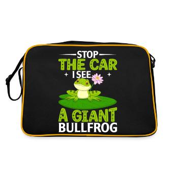 Stop the car, I see a huge frog - Retro Bag - black/gold - Back