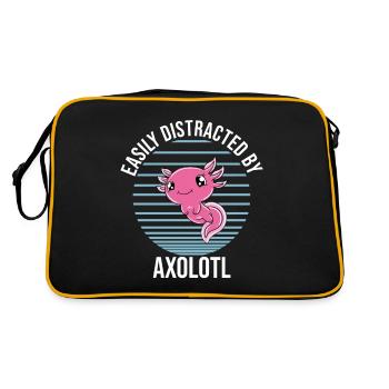 Lustiges Axolotl Süßes Axolotl - Retro Tasche - Schwarz/Gold - Hinten