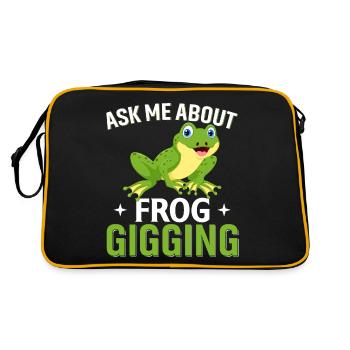 Ask Me About Frog Gigging - Retro Bag - black/gold - Back
