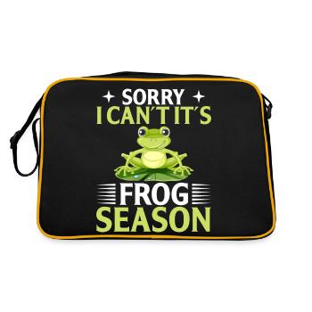 Désolé, je ne peux pas, c’est la saison des grenouilles - Sac Retro - noir/or - Dos
