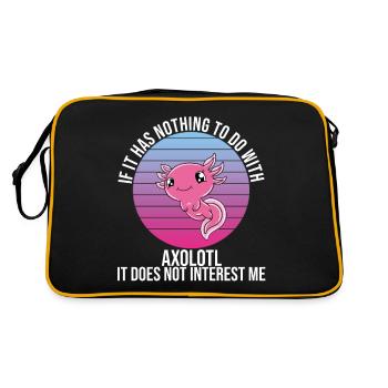 Lustiges Axolotl Süßes Axolotl - Retro Tasche - Schwarz/Gold - Hinten