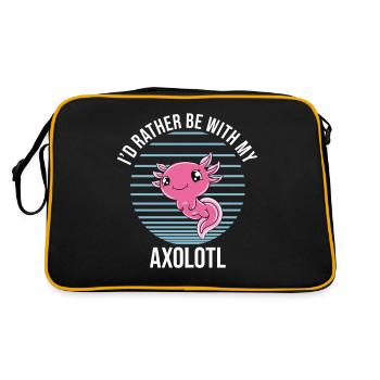 Lustiges Axolotl Süßes Axolotl - Retro Tasche - Schwarz/Gold - Hinten