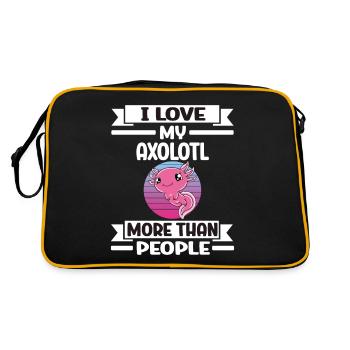 Lustiges Axolotl Süßes Axolotl - Retro Tasche - Schwarz/Gold - Hinten