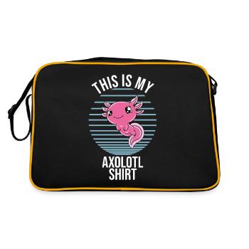 Lustiges Axolotl Süßes Axolotl - Retro Tasche - Schwarz/Gold - Hinten