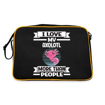 Lustiges Axolotl Süßes Axolotl - Retro Tasche - Schwarz/Gold - Hinten