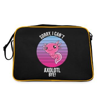 Lustiges Axolotl Süßes Axolotl - Retro Tasche - Schwarz/Gold - Hinten