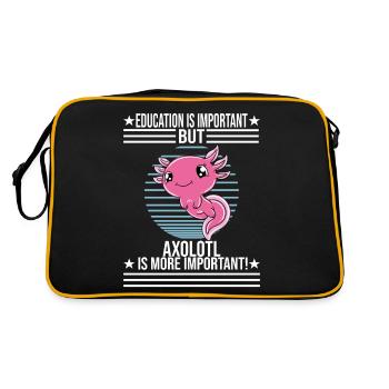 Lustiges Axolotl Süßes Axolotl - Retro Tasche - Schwarz/Gold - Hinten