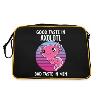 Lustiges Axolotl Süßes Axolotl - Retro Tasche - Schwarz/Gold - Hinten
