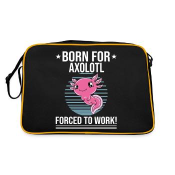 Lustiges Axolotl Süßes Axolotl - Retro Tasche - Schwarz/Gold - Hinten