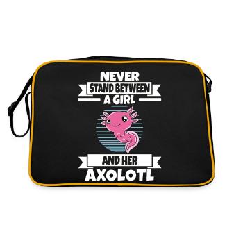 Lustiges Axolotl Süßes Axolotl - Retro Tasche - Schwarz/Gold - Hinten