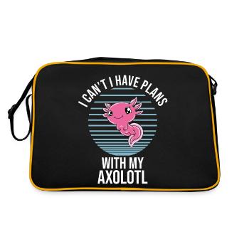 Lustiges Axolotl Süßes Axolotl - Retro Tasche - Schwarz/Gold - Hinten