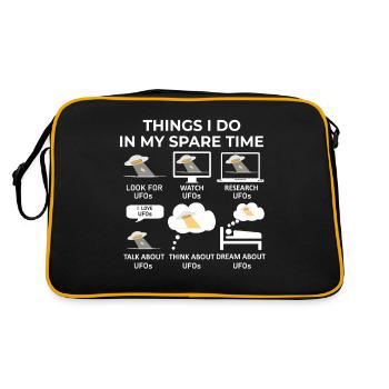 Ce que je fais pendant mon temps libre - OVNIS - Sac Retro - noir/or - Dos