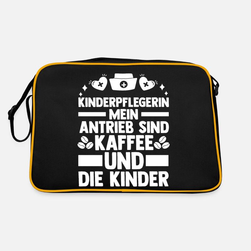 Erzieherin Kindergärtnerin Kinderpflegerin - Retro Tasche - Schwarz/Gold