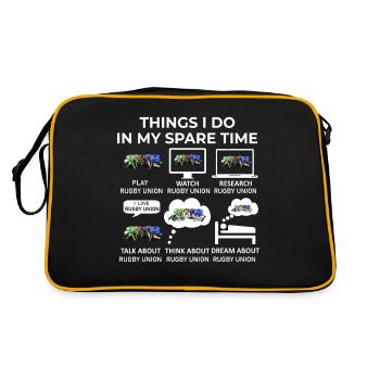 Ce que je fais pendant mon temps libre - Rugby Union - Sac Retro - noir/or - Dos