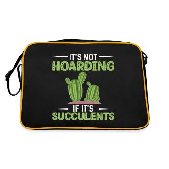 Succulents are not hoarding - Retro Bag - black/gold - Back