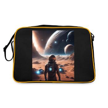 Planets Outer Space - Retro Bag - black/gold - Back