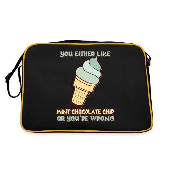 Entweder Du Magst Mint Chocolate Chip Oder Du - Retro Tasche - Schwarz/Gold - Hinten