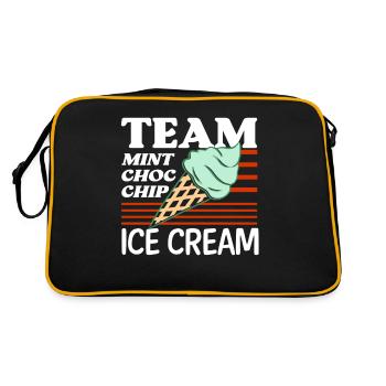 Team Mint Choc Eiswaffel Eiscreme Eis - Retro Tasche - Schwarz/Gold - Hinten