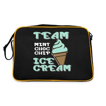 Team Mint Choc Eiswaffel Eiscreme Eis - Retro Tasche - Schwarz/Gold - Hinten