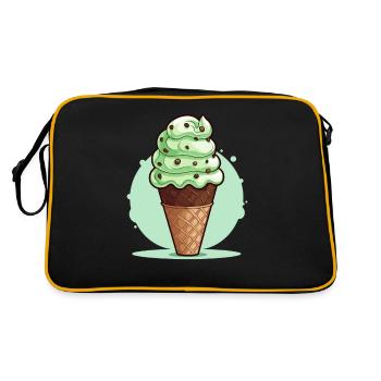 Minze Schokoladen Chip Eiscreme Tüte - Retro Tasche - Schwarz/Gold - Hinten