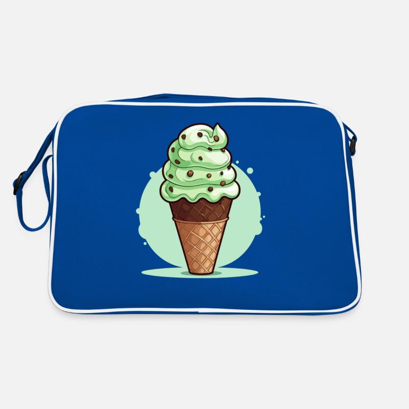 Mint Chocolate Chip Ice Cream Cone Retro Bag