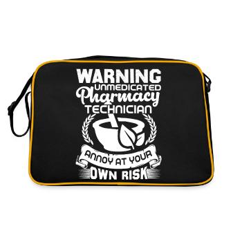 Pharmacy Technician Pharmacy Technician Warning - Retro Bag - black/gold - Back