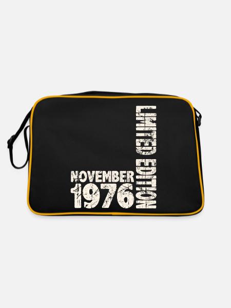 November 1976 Limited Edition 47 Jahren Mann Frau - Retro Tasche - Schwarz/Gold