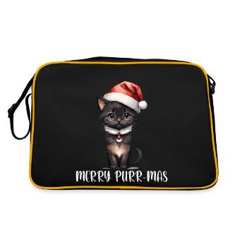Chat de Noël ~ T-Shirt drôle, ronronnement-Mas - Sac Retro - noir/or - Dos