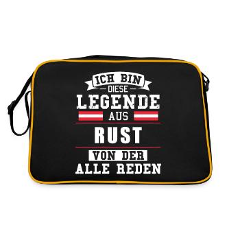 Stadt Rust Österreich Legende Spruch - Retro Tasche - Schwarz/Gold - Hinten