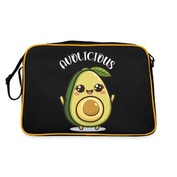 Mignon petit avocat avec le texte « Avolicious » - Sac Retro - noir/or - Dos