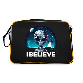Drôle Alien Alien Croire - Sac Retro - noir/or - Dos