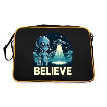 Drôle Alien Alien Croire - Sac Retro - noir/or - Dos