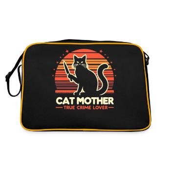 Mère Chat Amoureux Du Vrai Crime, Vrai Crime Et Chats - Sac Retro - noir/or - Dos