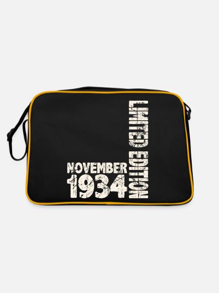 Novembre 1934 Edition Limitée 89 Ans Homme Femme - Sac Retro - noir/or - Dos