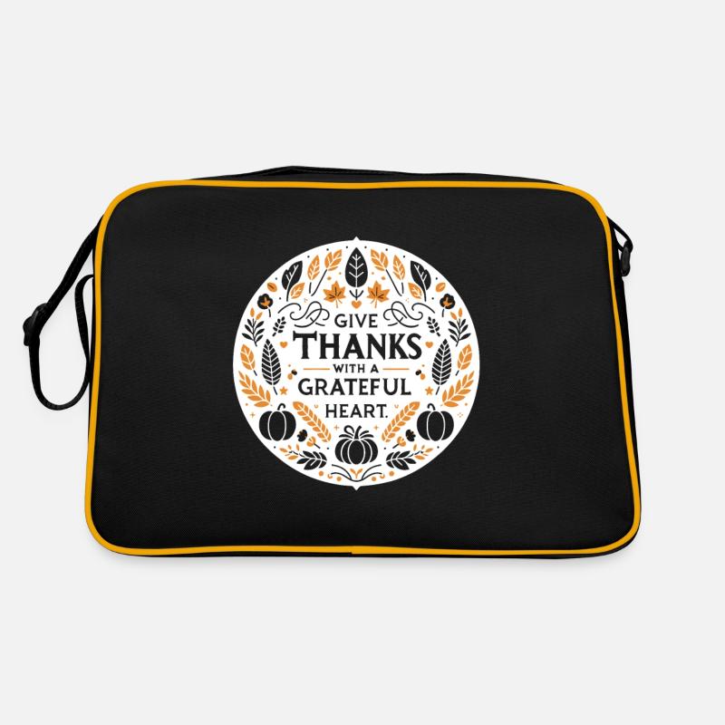 Danken Sie mit dankbarem Herzen Retro Tasche