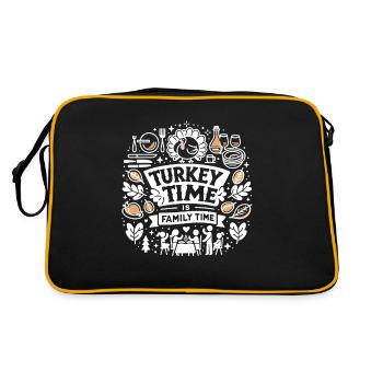 L’heure de la dinde, c’est l’heure de la famille - Sac Retro - noir/or - Dos