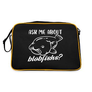 ask me about blobfish Design for a blobfish fan - Retro Tasche - Schwarz/Gold - Hinten