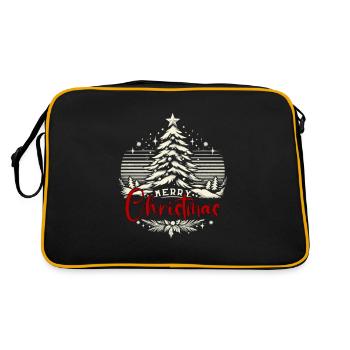 Merry Christmas Weihnachtsfeier Weihnachts - Retro Tasche - Schwarz/Gold - Hinten