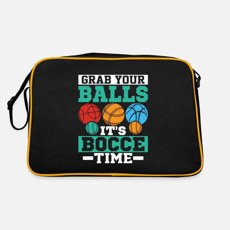 Grab Your Balls It's Bocce Time Player Team Petang Retro Tasche
