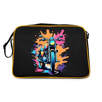 moto vintage style retro - graffiti - Sac Retro - noir/or - Dos