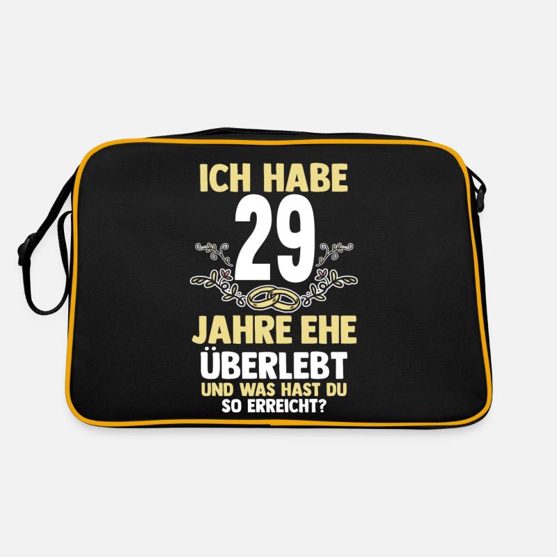 Ehe Samthochzeit 29 Jahre Verheiratet Hochzeitstag Retro Tasche