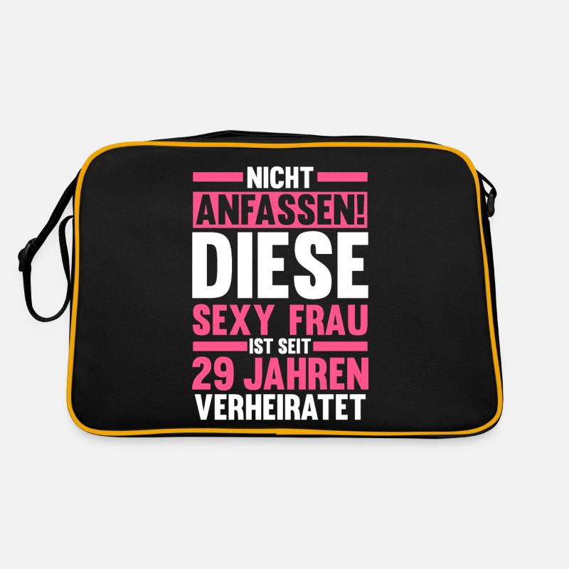 Ehe Samthochzeit 29 Jahre Verheiratet Hochzeitstag Retro Tasche