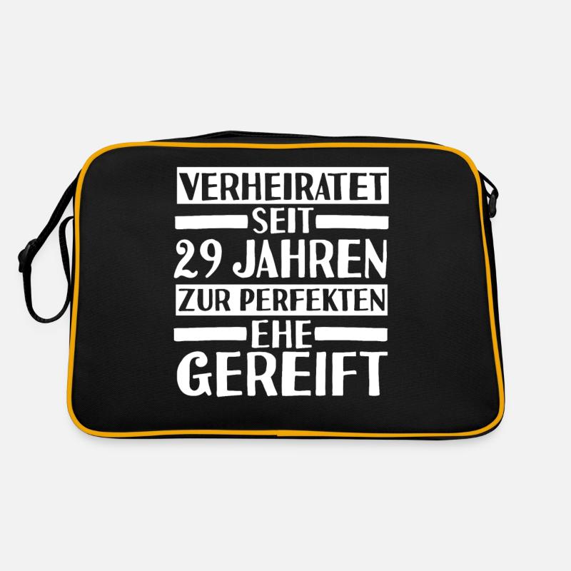Ehe Samthochzeit 29 Jahre Verheiratet Hochzeitstag Retro Tasche