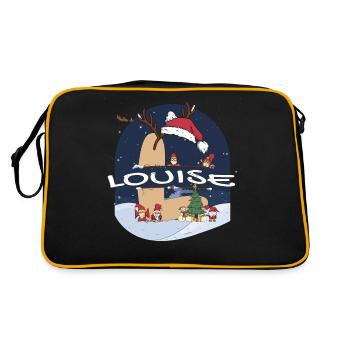 Génial Louise nom w chapeau de père Noël dans le thème de Noël - Sac Retro - noir/or - Dos