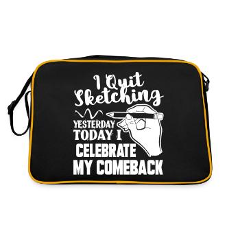 Sketching I Quit Sketching - Retro Bag - black/gold - Back
